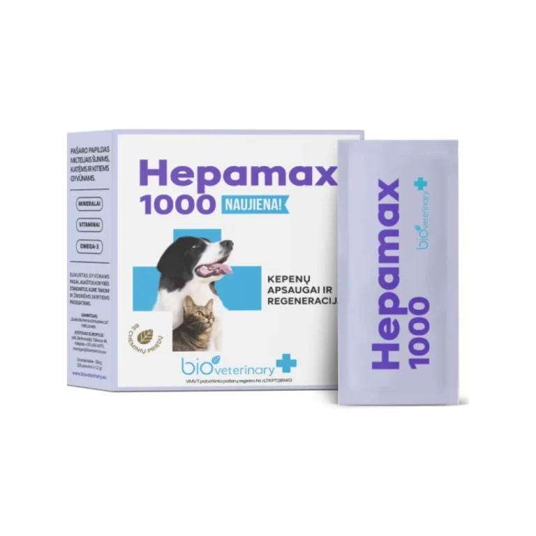 Bioveterinary Hepamax 1000 pašaro papildas kepenims, 28 pakeliai