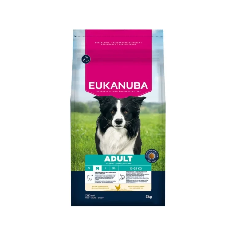 Sausas maistas šunims | Eukanuba Adult Medium Breed su vištiena, 3 kg
