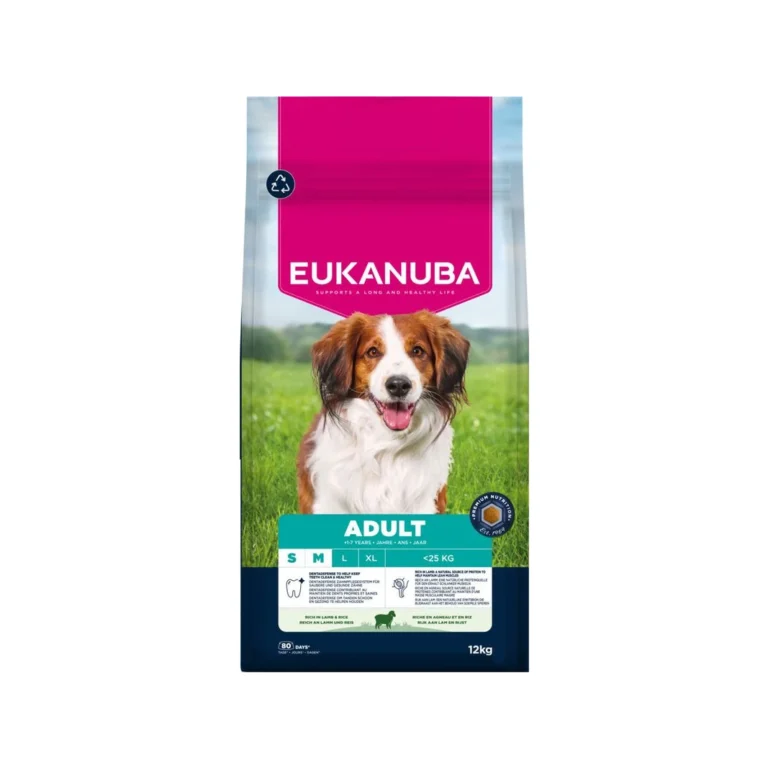 Eukanuba Adult Small & Medium su ėriena ir ryžiais, 12 kg