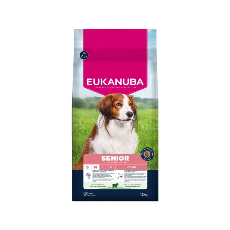 Eukanuba Senior Small & Medium su ėriena ir ryžiais, 12 kg