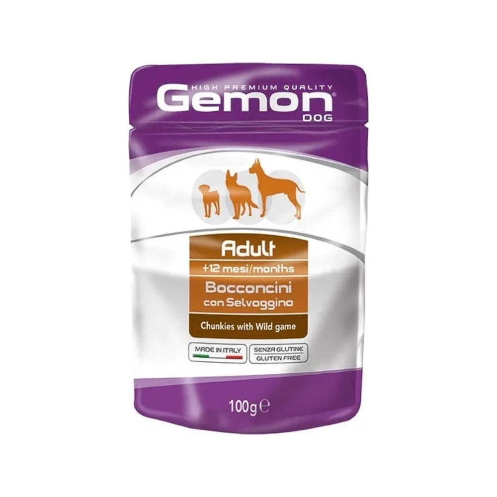 Gemon Dog Pouch All Breeds Adult with Wild Game 100 g