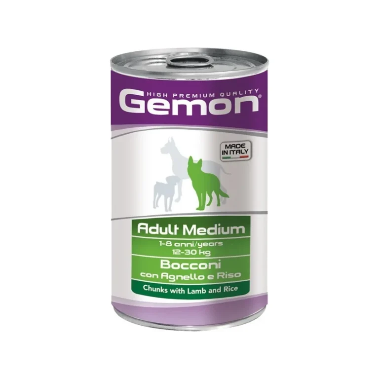 Gemon Medium Adult su ėriena ir ryžiais, 1250 g