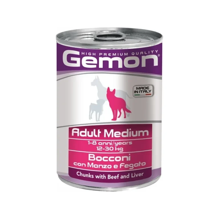 Gemon Medium Adult su jautiena ir kepenėlėmis, 415 g