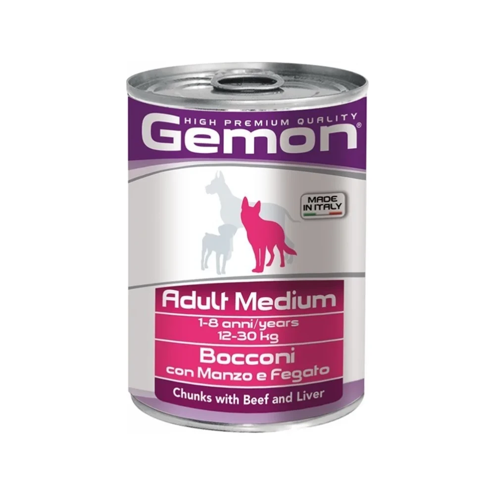 Gemon Medium Adult su jautiena ir kepenėlėmis, 415 g