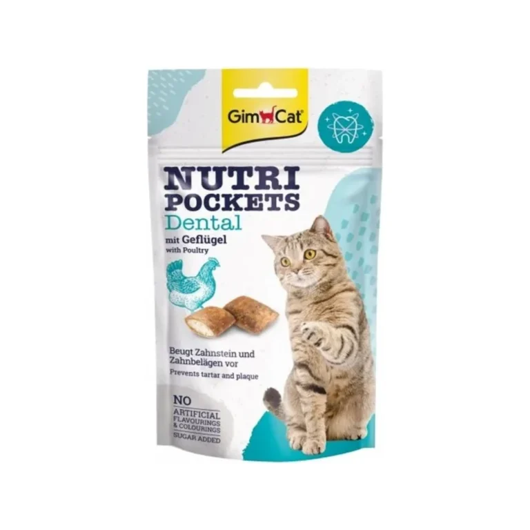 Skanėstai katėms | GimCat Nutri Pockets Dental su paukštiena, 60 g