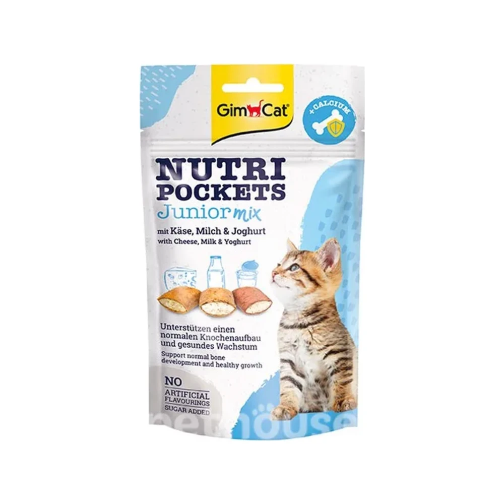 Skanėstai katėms | GimCat Nutri Pockets Junior Mix kačiukams, 60 g