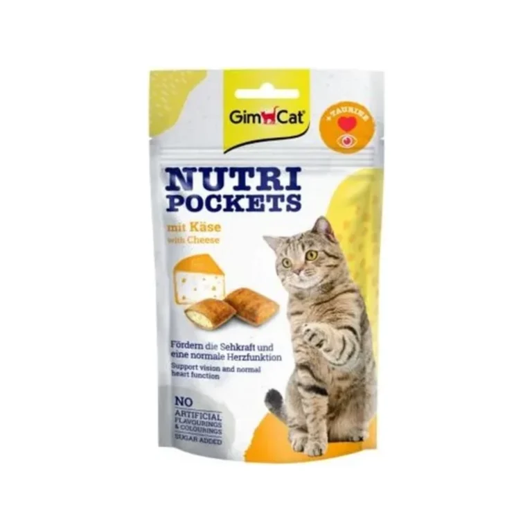 Skanėstai katėms | GimCat Nutri Pockets su sūriu ir taurinu, 60 g