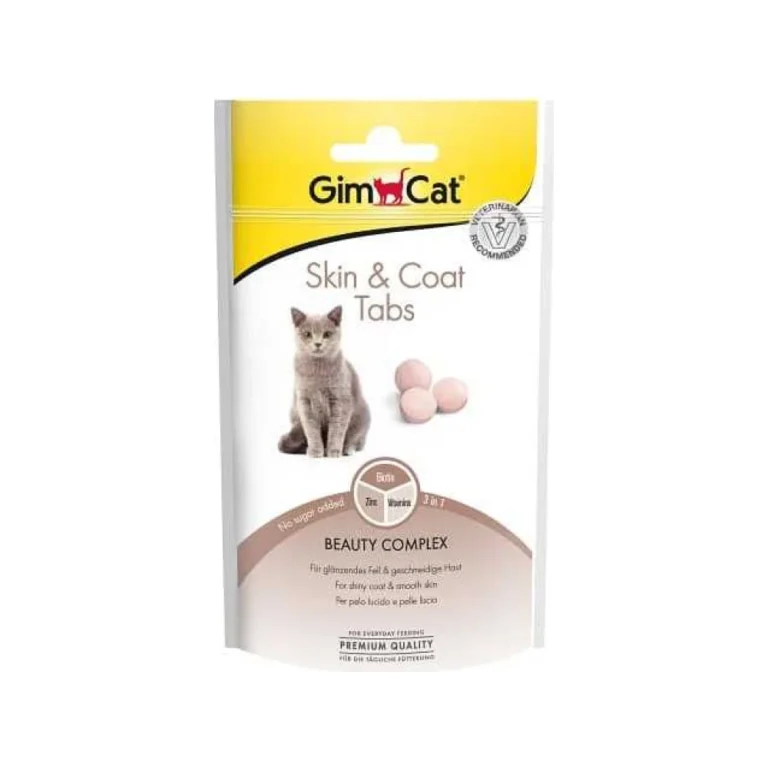 GimCat Skin & Coat Tabs vitaminizuoti skanėstai katėms odai ir kailiui, 40 g
