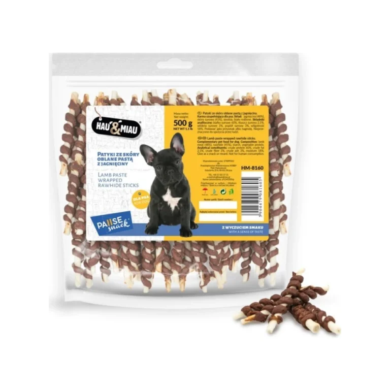 Hau&Miau balti pagaliukai su ėrienos pasta, 500 g