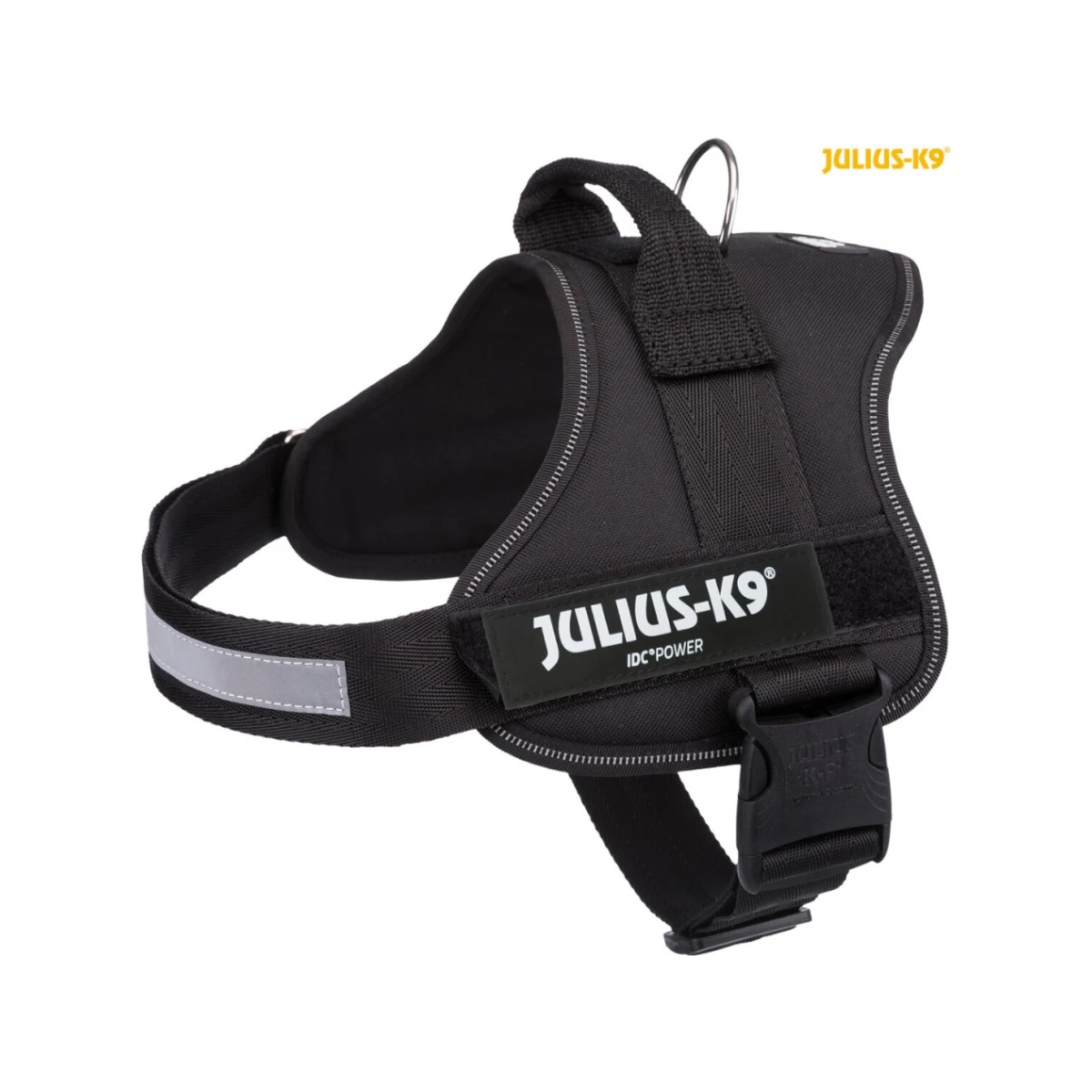 Julius-K9 IDC Powerharness petnešos šunims, 0 dydis, 58–76 cm / 40 mm, juodos