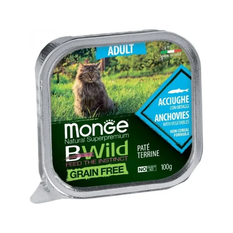 Monge BWild Grain Free paštetas su ančiuviais ir daržovėmis, 100 g