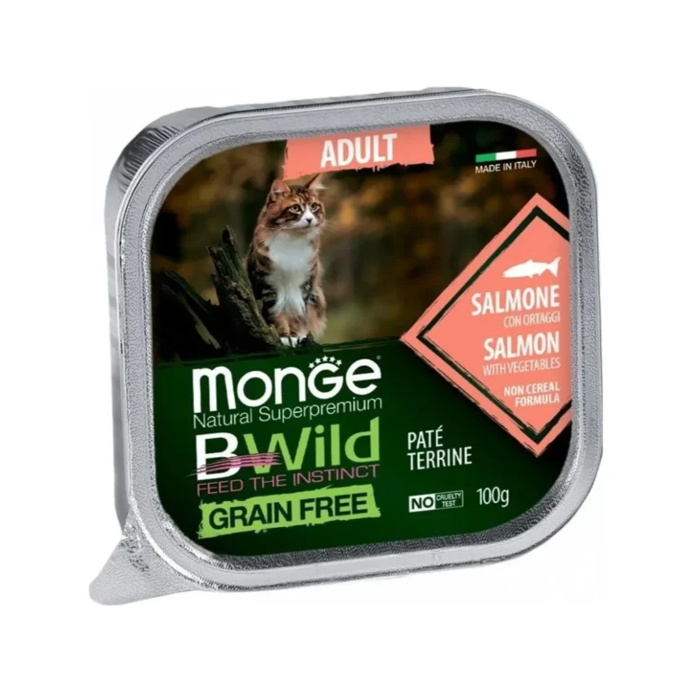 Monge BWild Grain Free paštetas su lašiša ir daržovėmis, 100 g