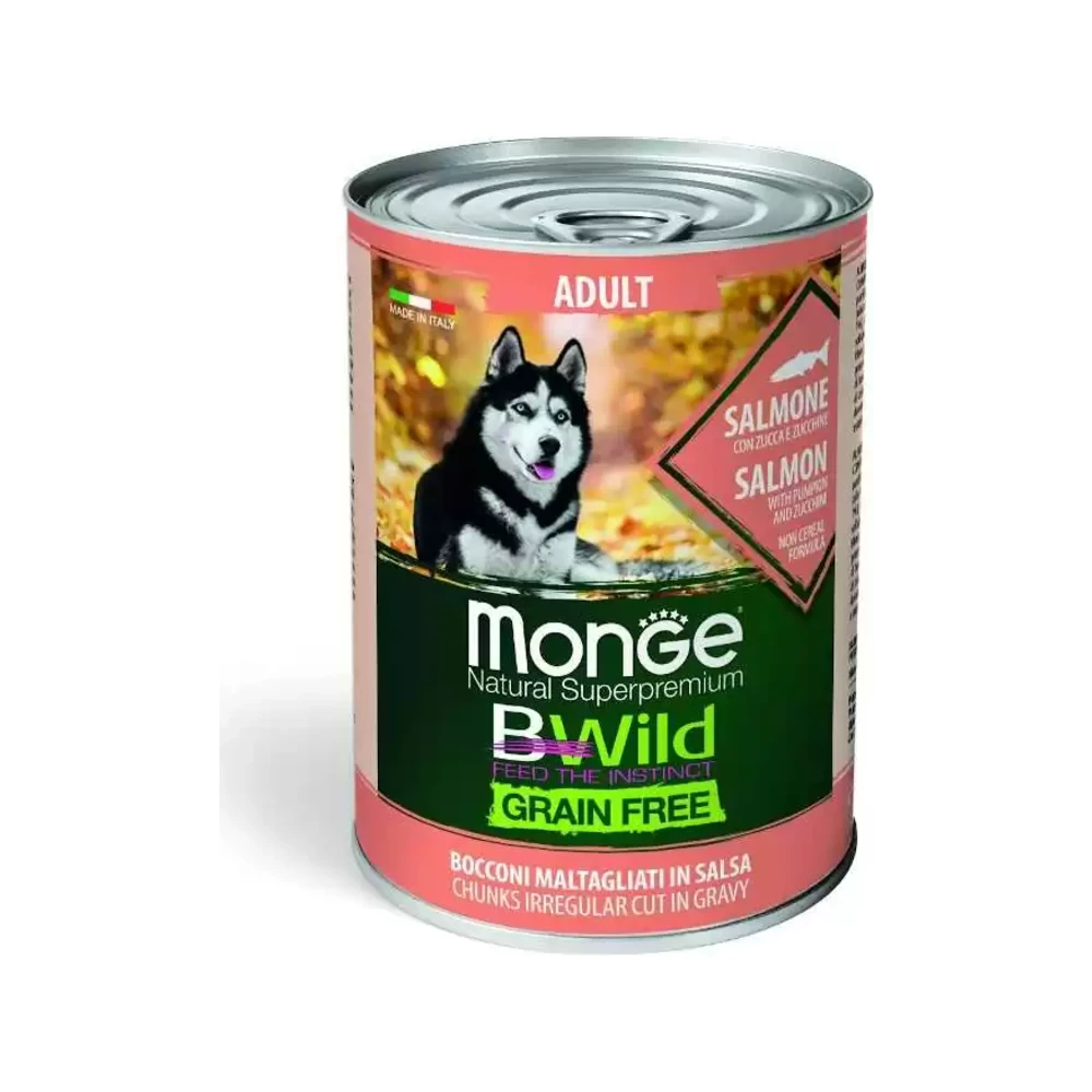 Monge BWild Adult su lašiša, moliūgais ir cukinijomis, 400 g