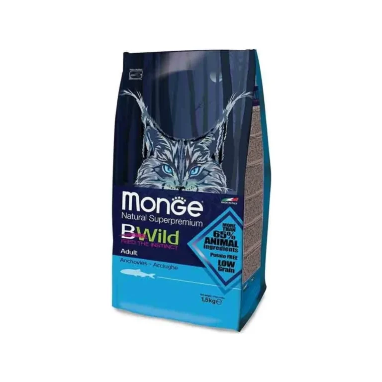Sausas maistas katėms | Monge BWild Cat Adult su ančiuviais, 1,5 kg