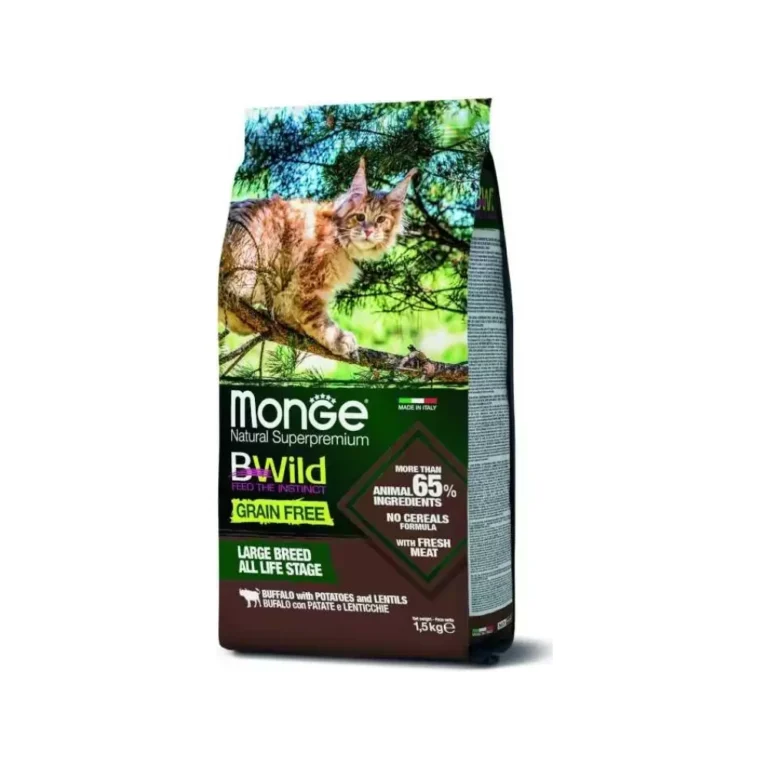 Monge BWild Grain Free Large Breed su buivoliena, 1,5 kg