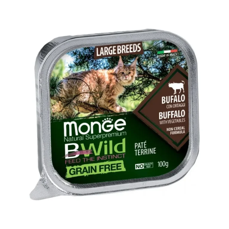 Monge BWild Grain Free paštetas su buivoliena ir daržovėmis, 100 g