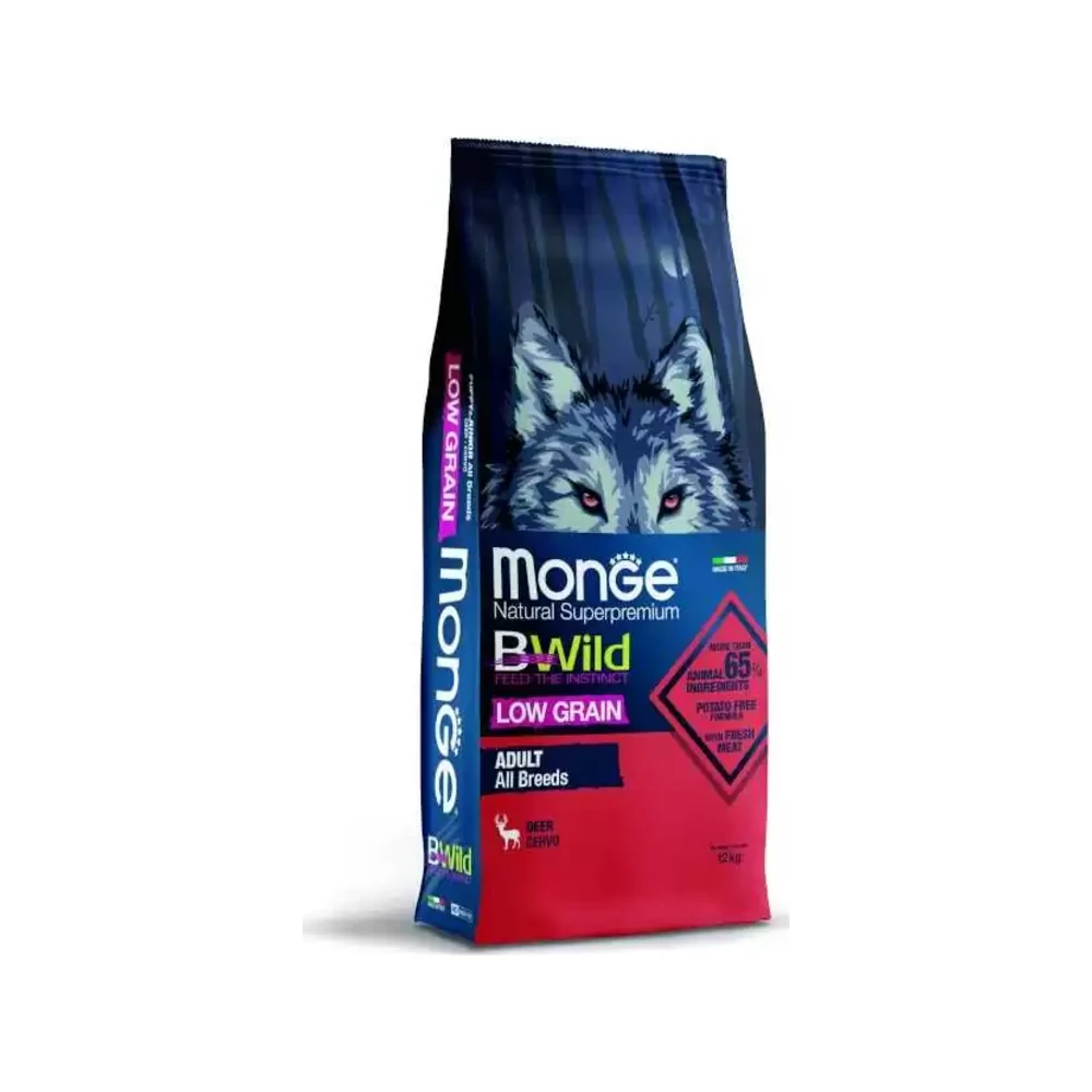 Monge BWild Low Grain Adult su elniena, 12 kg