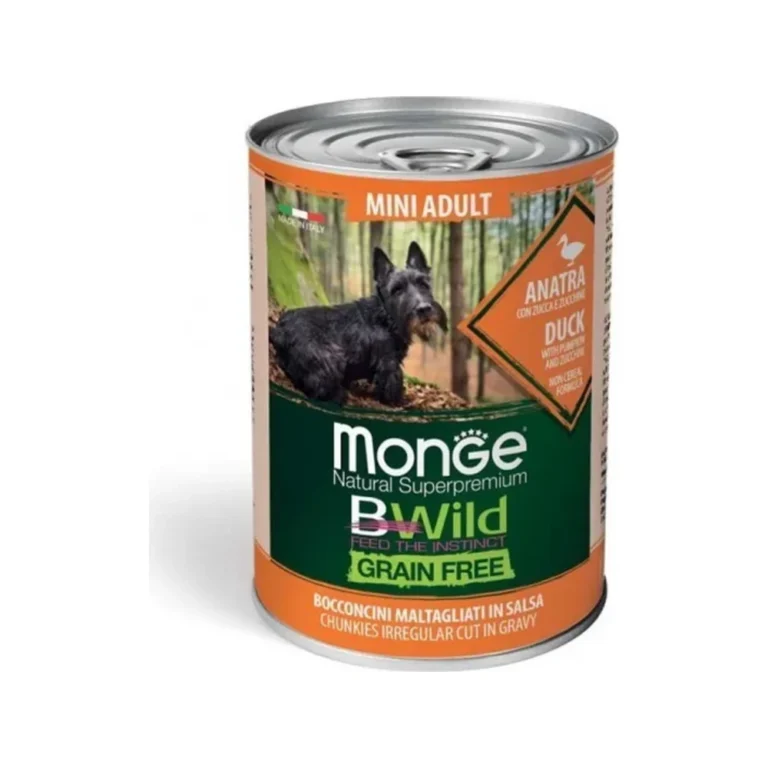 Monge BWild Mini Adult su antiena, moliūgais ir cukinijomis, 400 g