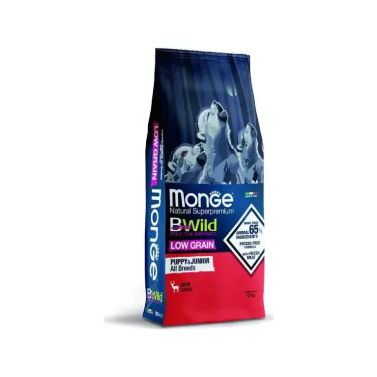 Monge BWild Low Grain Puppy & Junior su elniena, 12 kg