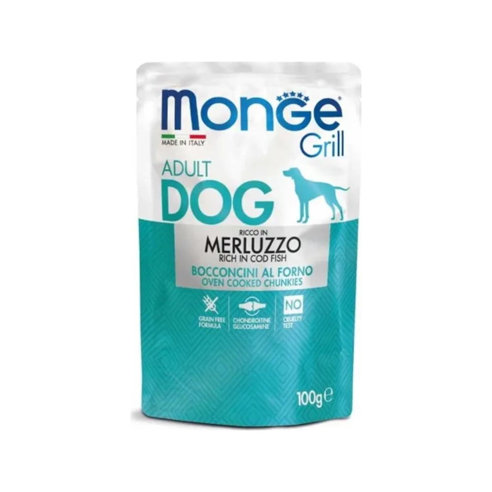 Šlapias maistas šunims | Monge Grill su menke, 100 g