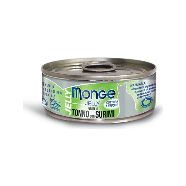 Šlapias maistas katėms | Monge Jelly tunas su surimiu želėje, 80 g