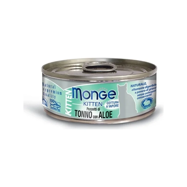 Šlapias maistas kačiukams | Monge Kitten tunas su alaviju želėje, 80 g
