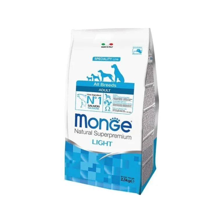 Sausas maistas šunims | Monge Light Adult su lašiša ir ryžiais, 12 kg
