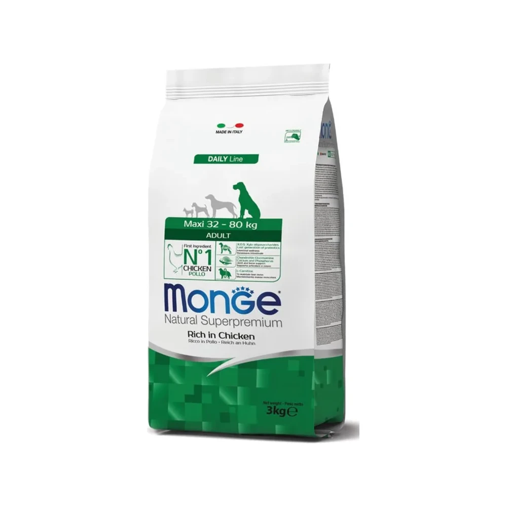Sausas maistas šunims | Monge Maxi Adult su vištiena, 12 kg