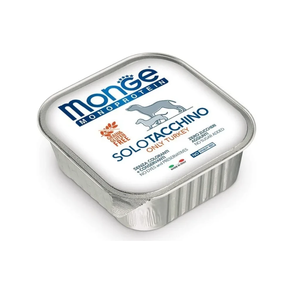 Šlapias maistas šunims | Monge Monoprotein paštetas su kalakutiena, 150 g