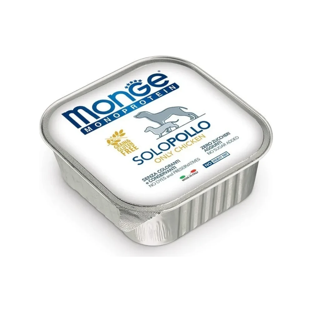 Šlapias maistas šunims | Monge Monoprotein paštetas su vištiena, 150 g