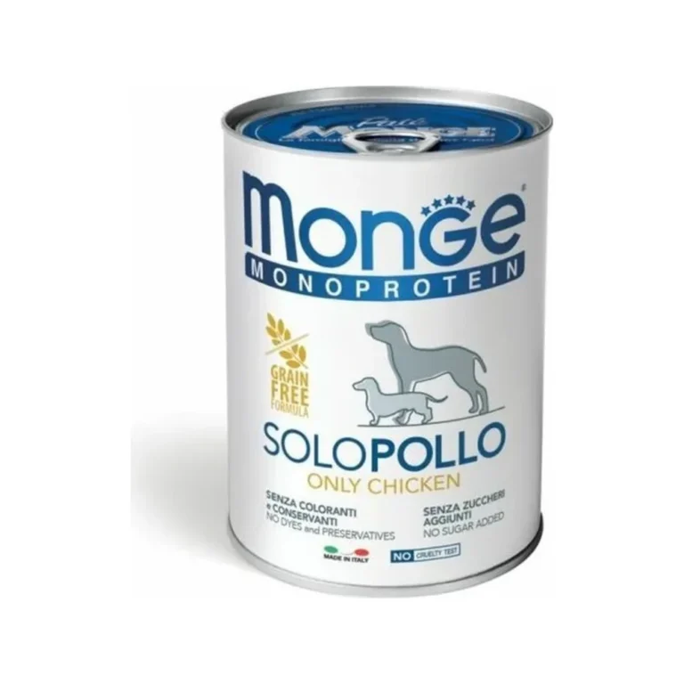 Šlapias maistas šunims | Monge Monoprotein paštetas su vištiena, 400 g