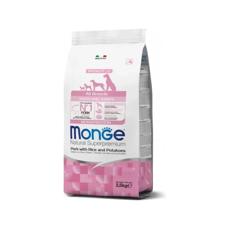Sausas maistas šunims | Monge Speciality Line Monoprotein Puppy su kiauliena, 2,5 kg