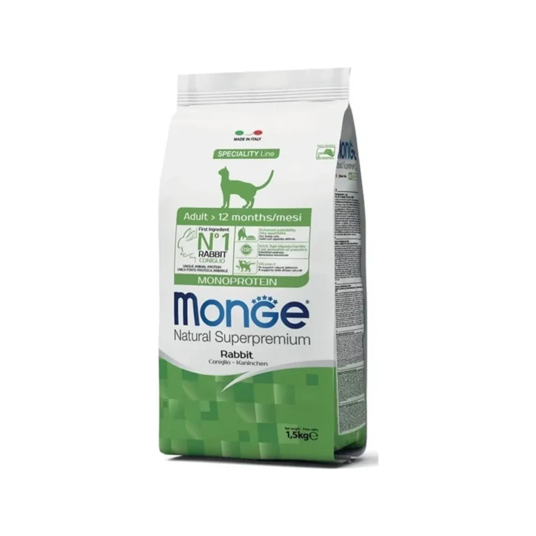 Sausas maistas katėms | Monge Monoprotein Rabbit su triušiena, 1,5 kg