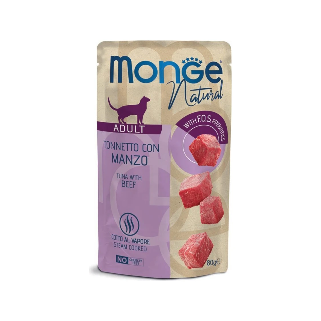 Monge Natural tunas su jautiena želėje, 80 g