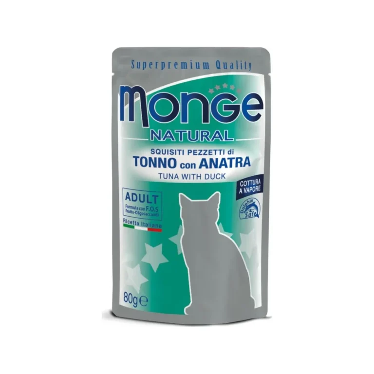 Šlapias maistas katėms | Monge Natural tunas su antiena želėje, 80 g