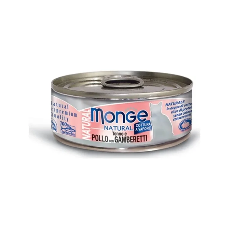 Monge Natural tunas su vištiena ir krevetėmis, 80 g