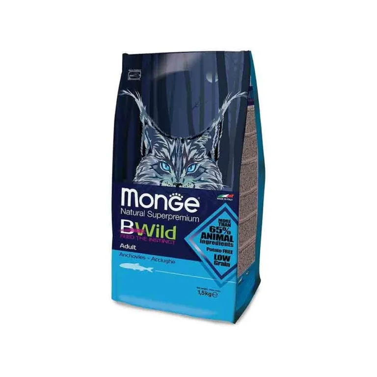 Monge BWild Cat ančiuviai sausas maistas katėms 1,5 kg