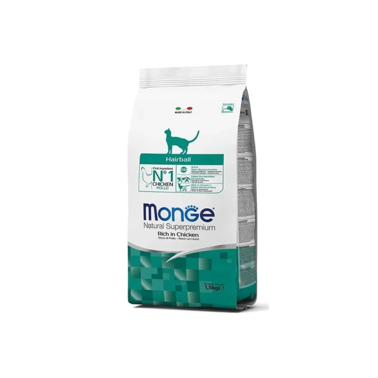Monge Daily Line Hairball sausas maistas katėms su vištiena, 1,5kg