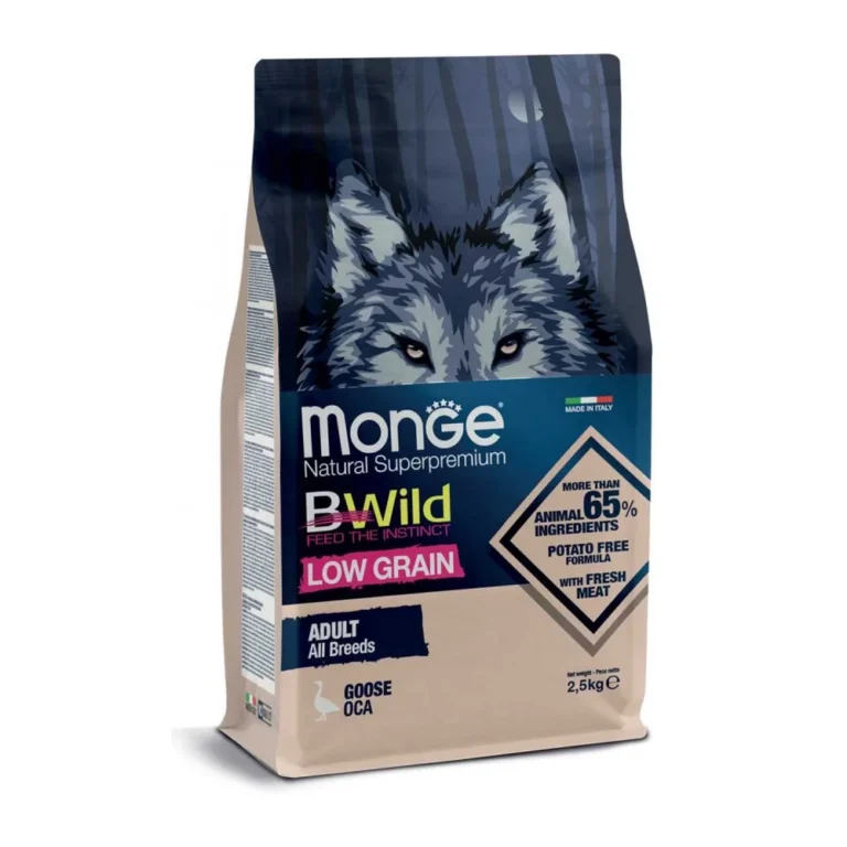 Monge BWild Adult žąsiena sausas maistas šunims, 2,5 kg