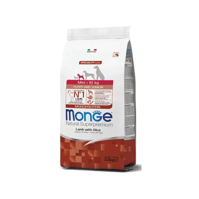 Monge Mini Puppy ėriena ir ryžiai sausas maistas šunims 2,5 kg