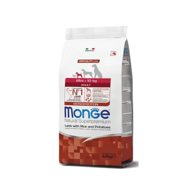 Monge Mini Adult ėriena sausas maistas mažų veislių šunims 2,5 kg