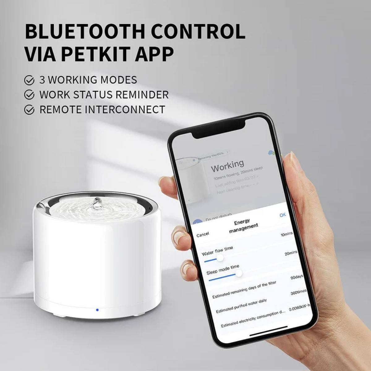 petkit eversweet 3 pro išmanus vandens fontanas katei su programėle