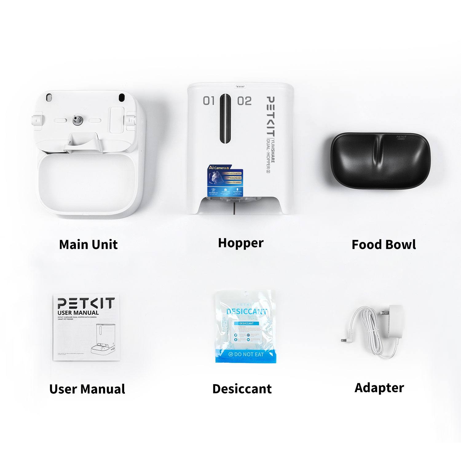 PETKIT YumShare Dual Hopper 2 automatinis maisto dozatorius katei komplektas su priedais