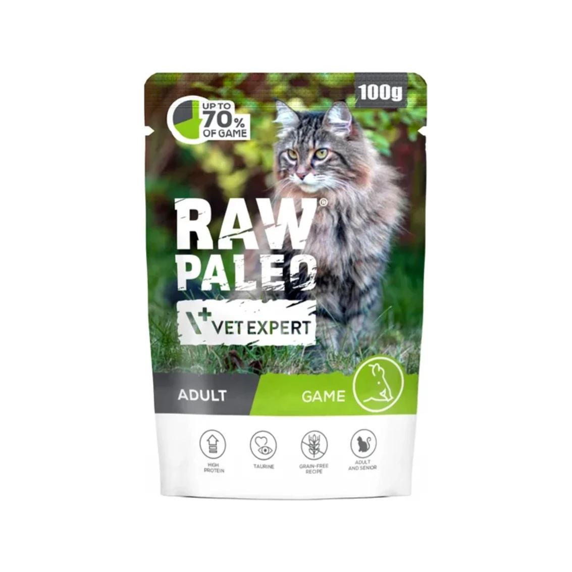 Šlapias maistas katėms | Raw Paleo Adult Cat su elniena, 100 g