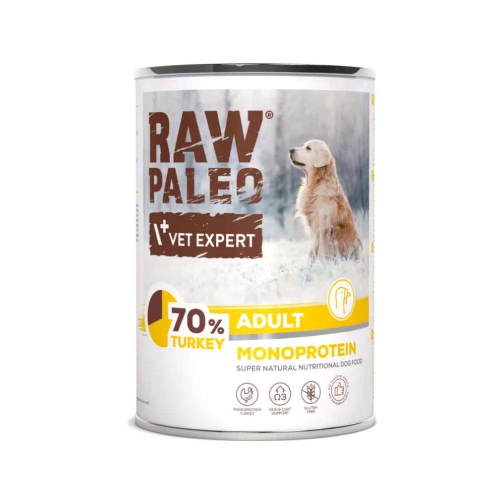 Šlapias maistas šunims | Raw Paleo Adult su kalakutiena, 400 g