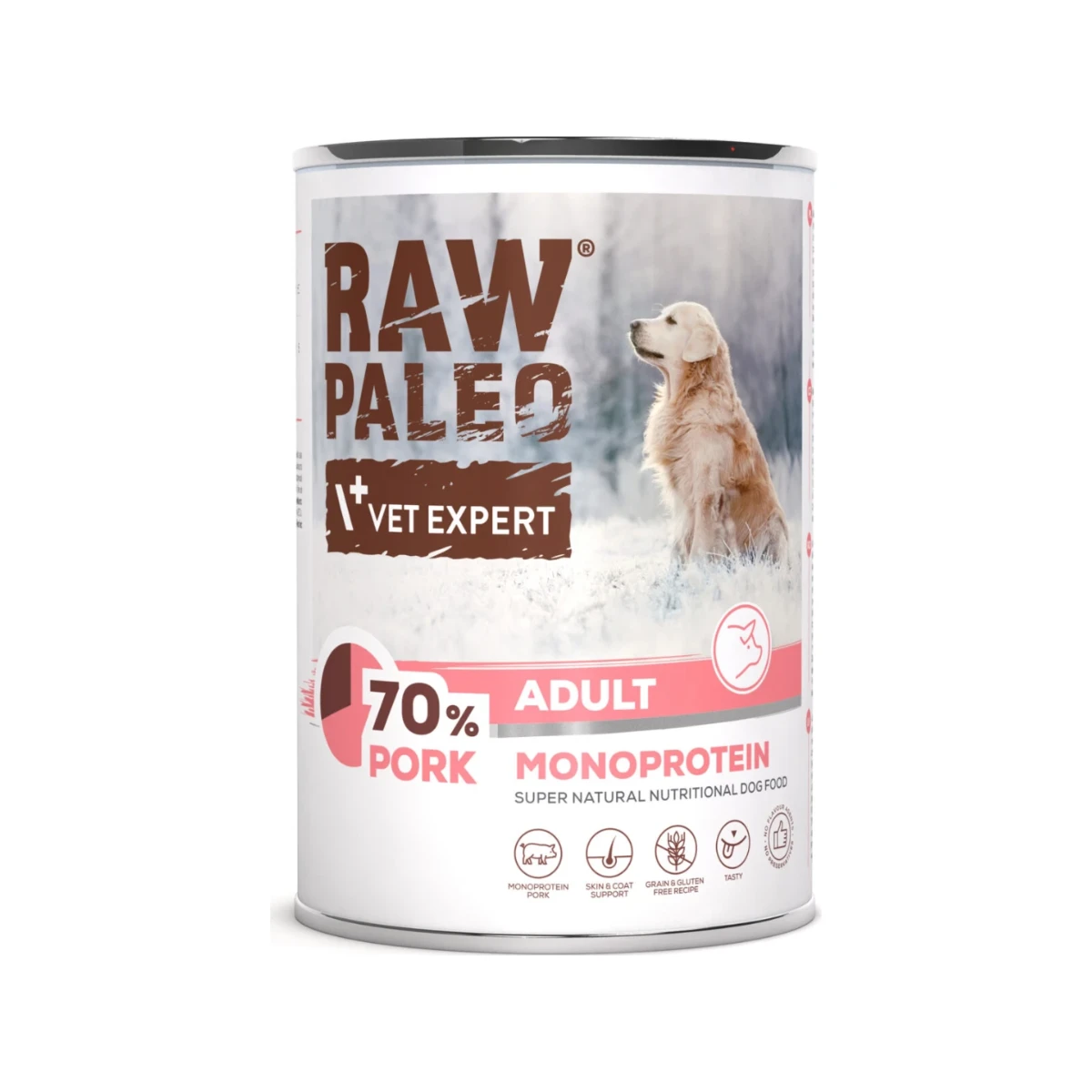 Šlapias maistas šunims | Raw Paleo Adult su kiauliena, 400 g