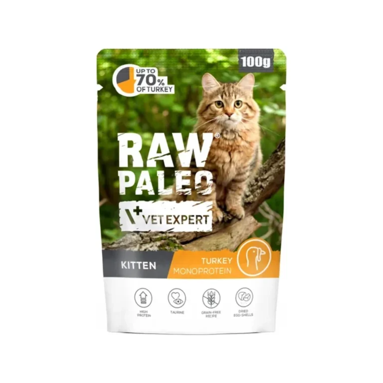 Šlapias maistas kačiukams | Raw Paleo Kitten su kalakutiena, 100 g