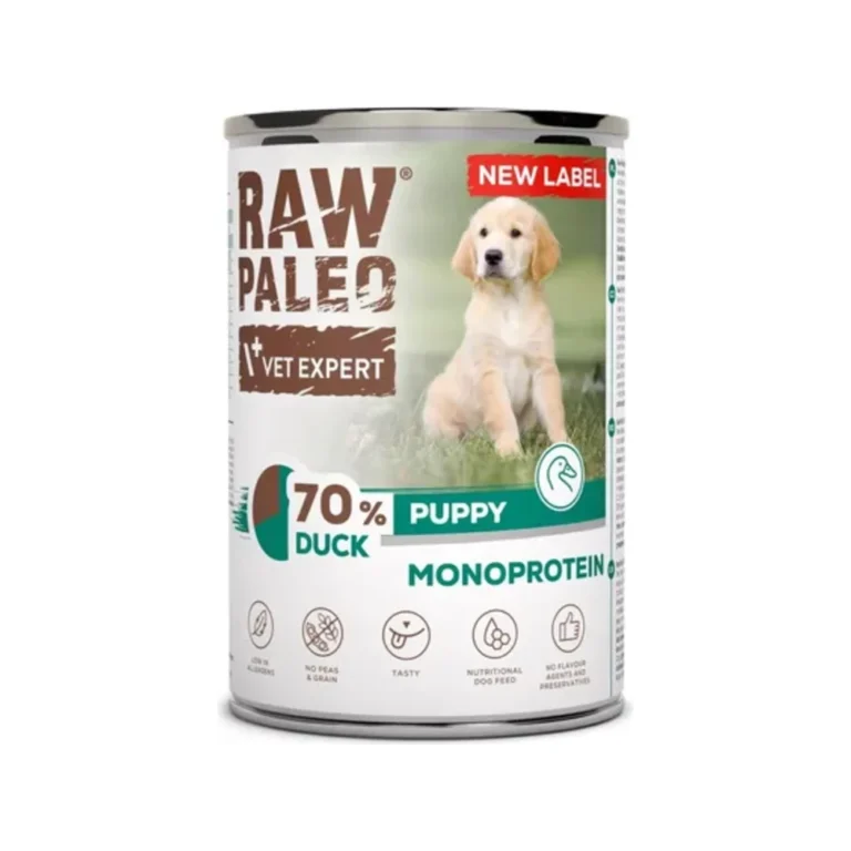 Šlapias maistas šuniukams | Raw Paleo Puppy su antiena, 400 g
