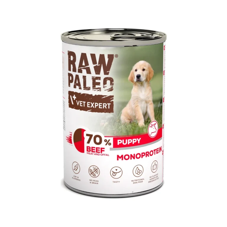Šlapias maistas šuniukams | Raw Paleo Puppy su jautiena, 400 g