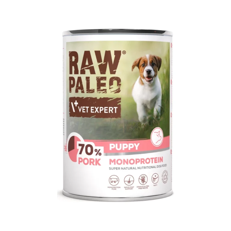 Šlapias maistas šuniukams | Raw Paleo Puppy su kiauliena, 400 g